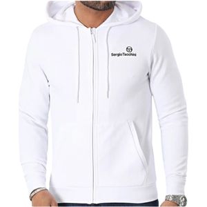 Sergio Tacchini, Heren, Sweatshirts & Hoodies, Wit, Maat: S Katoen,