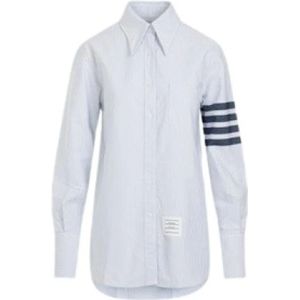 Thom Browne, Dames, Blouses & Shirts, Blauw, Maat: XS Katoen,