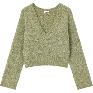 Ganni, Dames, Truien, Groen, Maat: S Mohair,