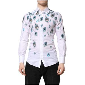 Dolce & Gabbana, Heren, Overhemden, Wit, Maat: S Katoen,
