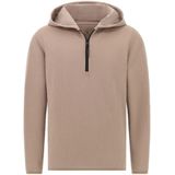 Boggi Milano - Sweatshirt - Greige - Halve Rits - Capuchon
