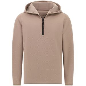 Boggi Milano - Sweatshirt - Greige - Halve Rits - Capuchon
