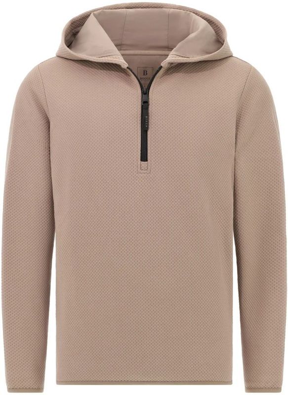 Boggi Milano - Sweatshirt - Greige - Halve Rits - Capuchon