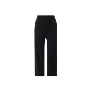 Balenciaga Zwarte wollen broek met knoop en rits , Black , Heren , Maat: S