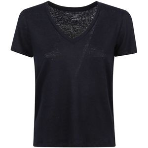 Majestic Filatures, Dames, Tops, Blauw, Maat: M Linnen,