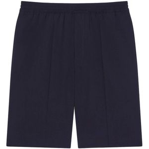 Givenchy - Korte Broeken - Blauw - Heren - Wol - Blauwe Shorts met 4G-embleem