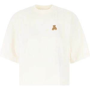 Palm Angels, Dames, Tops, Beige, Maat: M Katoen,