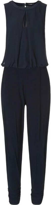 Vera Mont - Jumpsuit - Blauw - Polyester - Mouwloos met Wijde Pijpen