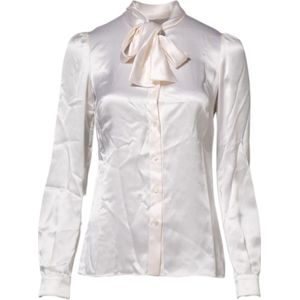 Dolce & Gabbana, Dames, Blouses & Shirts, Wit, Maat: 3XS Zijde,