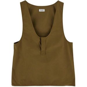 Saint Laurent, Dames, Tops, Groen, Maat: M Zijde,