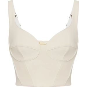 Elisabetta Franchi, Dames, Tops, Beige, Maat: XS Poliester,