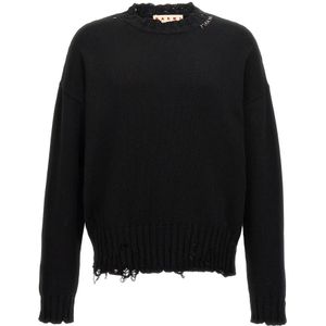 Marni - Twisted Crewneck Sweater - Zwart - Katoen - Heren