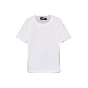 Dsquared2 T-shirt met logo , White , Dames , Maat: 2XS