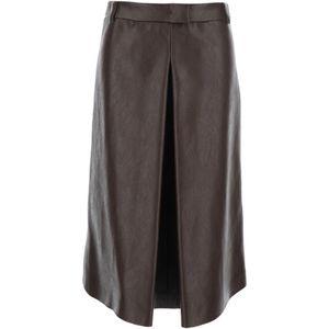 Msgm, Dames, Rokken, Bruin, Maat: XS Leer,