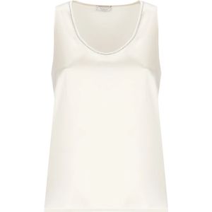 Peserico, Dames, Tops, Beige, Maat: S Zijde,