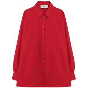 Ami Paris, Dames, Blouses & Shirts, Rood, Maat: S
