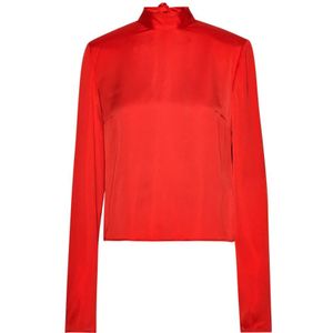 Rotate Birger Christensen, Dames, Tops, Rood, Maat: S Poliester,