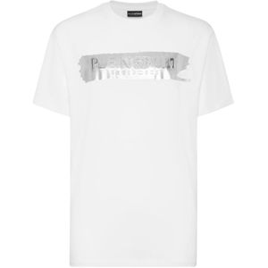 Plein Sport Shirt  zilvergrijs / wit