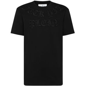 Philipp Plein, Heren, Tops, Zwart, Maat: S Katoen,