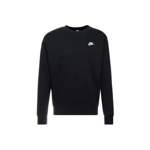 Nike Zwarte Club Fleece Crewneck Sweatshirt , Black , Heren , Maat: L