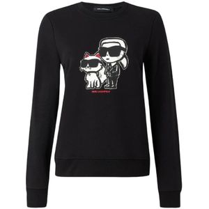Karl Lagerfeld, Dames, Sweatshirts & Hoodies, Zwart, Maat: XS Katoen,