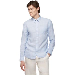 Brooks Brothers, Heren, Overhemden, Blauw, Maat: XL Linnen,