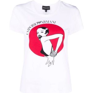 Emporio Armani, Dames, Tops, Wit, Maat: XL Katoen,