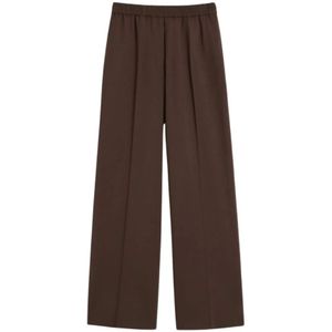 Weekend Max Mara, Dames, Broeken, Bruin, Maat: L Wol,