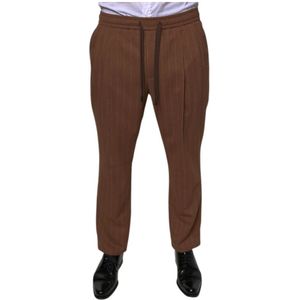 Dolce & Gabbana, Heren, Broeken, Bruin, Maat: M Wol,