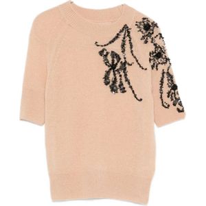 Ermanno Scervino, Dames, Truien, Beige, Maat: XS Kasjmier,