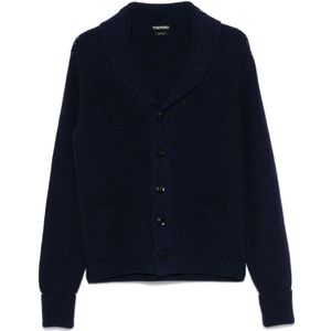 Tom Ford, Heren, Truien, Blauw, Maat: L Kasjmier,