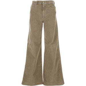 PT Torino, Dames, Broeken, Beige, Maat: W27 Corduroy,