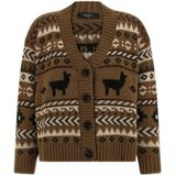 Weekend Max Mara - Loose Fit - Gebreid Jack - V-hals - Alpacawol - Noors Motief