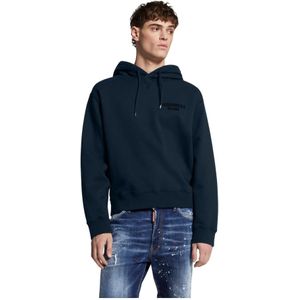 Dsquared2, Heren, Sweatshirts & Hoodies, Blauw, Maat: M