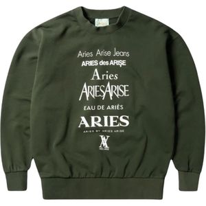 Aries, Heren, Sweatshirts & Hoodies, Groen, Maat: L Katoen,