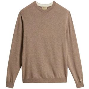 Woolrichvoor mannen. CFWOKN0278MRUF0469 Navy wollen trui met ronde hals (L), Casual, Marineblauw