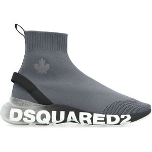 Dsquared2 Gebreide sok-stijl sneakers , Gray , Heren , Maat: 43 EU