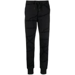 Versace Jeans Couture, Dames, Broeken, Zwart, Maat: S Katoen,