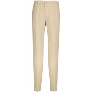 120% Lino, Heren, Broeken, Beige, Maat: 2XL Linnen,