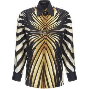 Roberto Cavalli, Dames, Blouses & Shirts, Veelkleurig, Maat: XS Zijde,