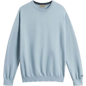 Woolrich, Heren, Truien, Blauw, Maat: S Katoen,