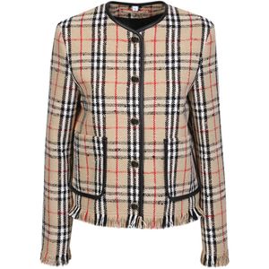 Burberry, Dames, Jassen, Beige, Maat: XS Katoen,