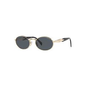 Prada 65Zs Zonnebril Licht Goud/Donker Grijs , Yellow , Dames , Maat: 55 MM