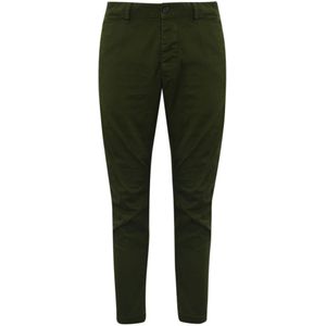 Dsquared2 Slim Fit Katoenen Broek Groen Militair , Green , Heren , Maat: L