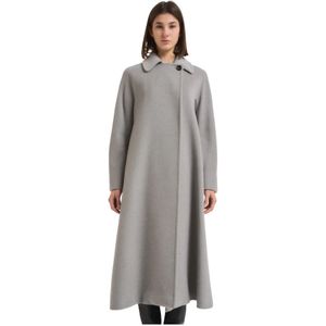 Max Mara Studio, Dames, Mantels, Grijs, Maat: S Wol,