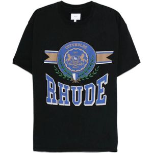 Rhude, Heren, Tops, Zwart, Maat: M Katoen,