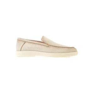 Santoni Elegante Suede Loafers , Beige , Heren , Maat: 40 EU