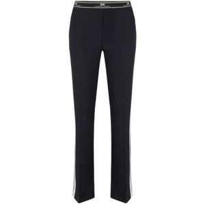 Elisabetta Franchi, Dames, Broeken, Zwart, Maat: M Katoen,
