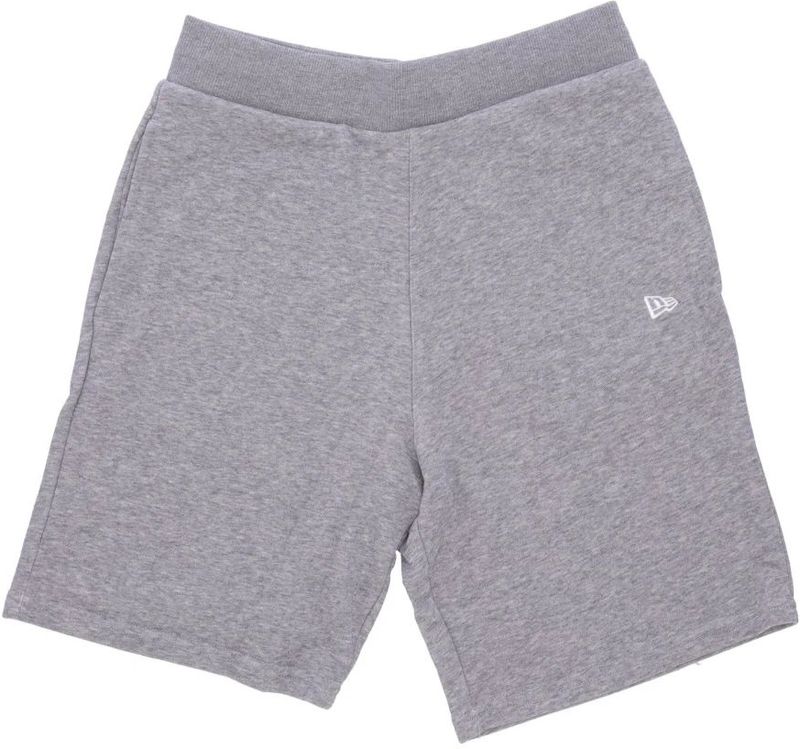 New Era - Essential Heather Grey/White Tracksuit Shorts - Korte Broeken - Grijs