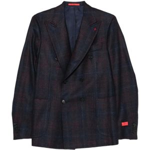 Isaia, Heren, Jassen, Blauw, Maat: 3XL